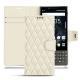 Housse cuir Blackberry Key2 - Blanc - Couture ( Bologna - White ) 