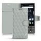 Capa em pele Blackberry Key2 - Gris - Couture ( Nappa - Pantone W428C ) 
