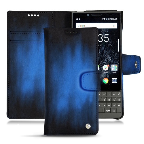 Blackberry Key2 leather caseBleu Patine