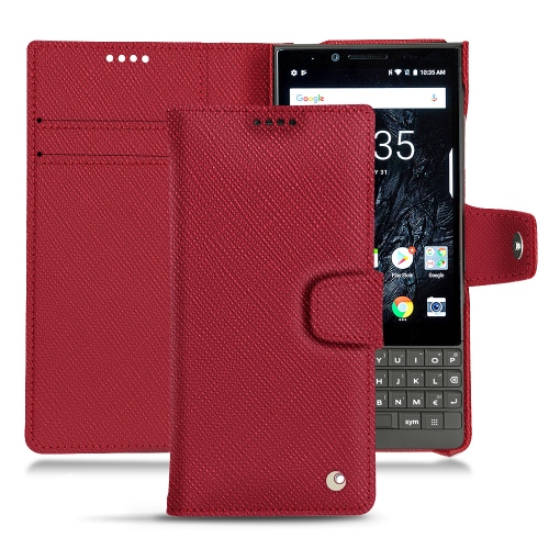 Funda de piel Blackberry Key2Rouge passion ( Pantone #a6192e ) 