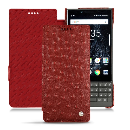 Capa em pele BlackBerry Key2Autruche ciliegia ( Pantone #a4343a ) 