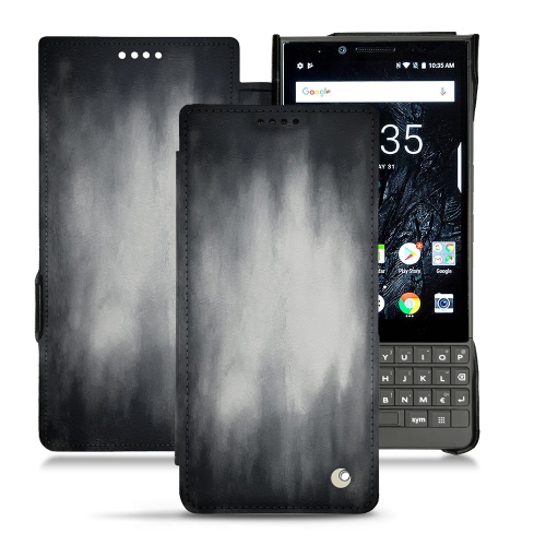 レザーケース BlackBerry Key2Gris Patine
