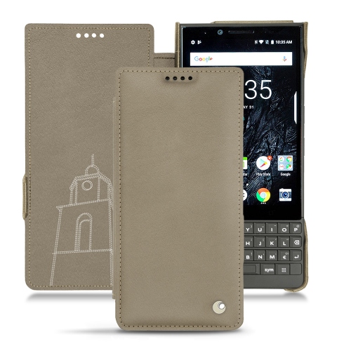 가죽 커버 BlackBerry Key2Darboun sabla ( Pantone #BCB1A1 )