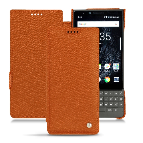 Capa em pele BlackBerry Key2Orange vibrant ( Pantone #e36b39 ) 
