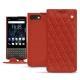 Housse cuir Blackberry Key2 - Papaye - Couture ( Pantone 180C ) 