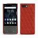 Funda de piel Blackberry Key2 - Papaye - Couture ( Pantone 180C ) 