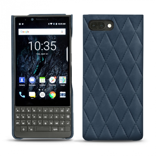 Lederschutzhülle Blackberry Key2Jean vintage - Couture ( Pantone #2f414f  ) 