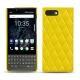 Custodia in pelle Blackberry Key2 - Jaune fluo - Couture