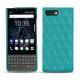 Coque cuir Blackberry Key2 - Bleu fluo - Couture