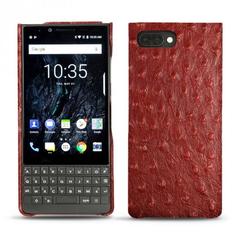 Capa em pele Blackberry Key2Autruche ciliegia ( Pantone #a4343a ) 