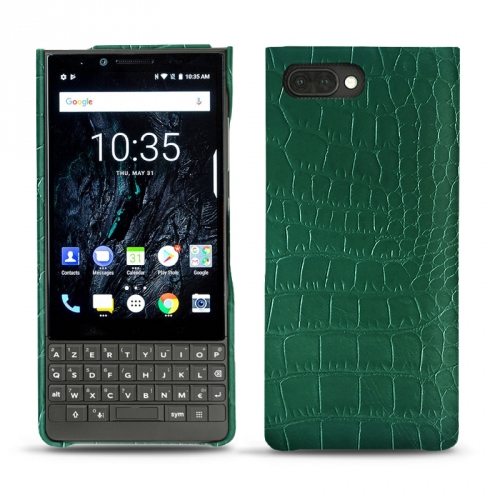 Funda de piel Blackberry Key2Crocodile pino ( Pantone #173F35 ) 