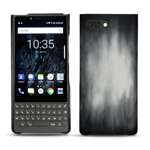 レザーケース Blackberry Key2Gris Patine