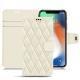 Apple iPhone Xr leather case - Blanc - Couture ( Bologna - White ) 