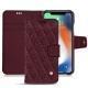Capa em pele Apple iPhone Xs Max - Lie de vin - Couture ( Pantone 5115C ) 