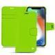 가죽 커버 Apple iPhone Xr - Vert fluo
