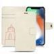 Apple iPhone Xr leather case - Blanc escumo