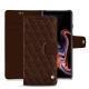 Samsung Galaxy Note9 leather case - Châtaigne - Couture ( Pantone 476C ) 