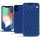 Funda de piel Apple iPhone Xs Max - Bleu océan - Couture ( Nappa - Pantone 293C ) 
