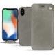 Apple iPhone Xs Max leather case - Acier vintage ( Pantone 403C ) 