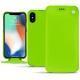 レザーケース AApple iPhone Xs Max - Vert fluo