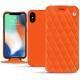 Lederschutzhülle Apple iPhone Xs Max - Orange fluo - Couture