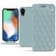 Housse cuir Apple iPhone Xr - Bleu ciel - Couture ( Nappa - Pantone 277C ) 