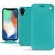 Lederschutzhülle Apple iPhone Xr - Bleu fluo