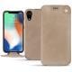 Housse cuir Apple iPhone Xr - Taupe vintage ( Pantone 7530C ) 