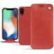 Housse cuir Apple iPhone Xr - Cerise vintage ( Pantone 185C ) 
