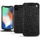 Custodia in pelle Apple iPhone Xr - Autruche nero
