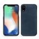 Coque cuir Apple iPhone Xr - Jean vintage ( Roughtcut - Pantone 285U  ) 