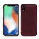 Coque cuir Apple iPhone Xr - Lie de vin ( Pantone 5115C ) 