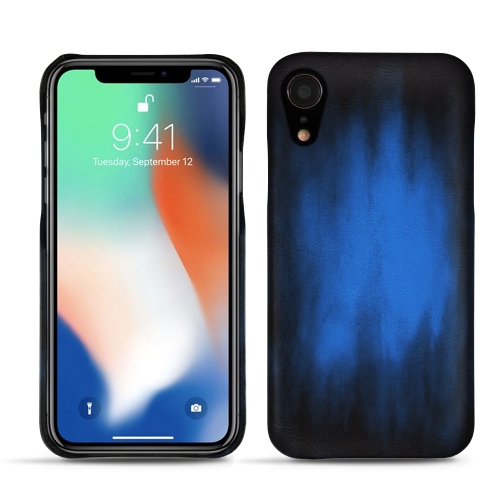 Lederschutzhülle Apple iPhone XrBleu Patine