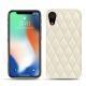 Apple iPhone Xr leather cover - Blanc - Couture ( Bologna - White ) 