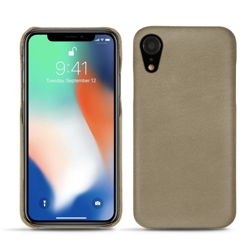 Lederschutzhülle Apple iPhone XrDarboun sabla ( Pantone #BCB1A1 )