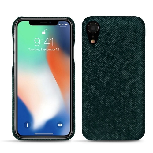 Lederschutzhülle Apple iPhone XrVert séduisant ( Pantone #1d3c34 ) 