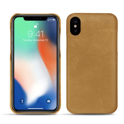 Capa em pele Apple iPhone Xs MaxSable vintage ( Pantone #9b7340 ) 