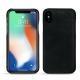 Apple iPhone Xs Max leather cover - Dark vintage ( Roughtcut - Black#5256 ) 