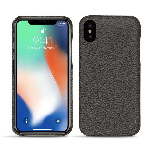 Apple iPhone Xs Max leather caseAnthracite ( Pantone #41403c ) 