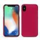 Apple iPhone Xs Max leather cover - Rose fluo