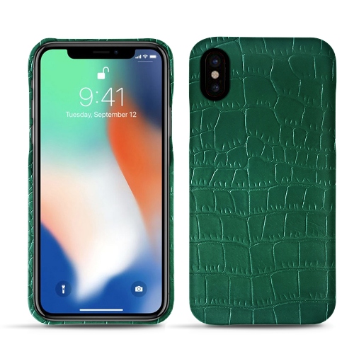 Funda de piel Apple iPhone Xs MaxCrocodile pino ( Pantone #173F35 ) 