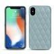 Apple iPhone Xs Max leather cover - Bleu ciel - Couture ( Nappa - Pantone 277C ) 