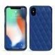 Apple iPhone Xs Max leather cover - Bleu océan - Couture ( Nappa - Pantone 293C ) 