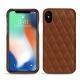 Coque cuir Apple iPhone Xs Max - Marron - Couture ( Nappa - Pantone 1615C ) 