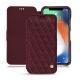 Funda de piel Apple iPhone Xs Max - Lie de vin - Couture ( Pantone 5115C ) 