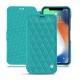 Housse cuir Apple iPhone Xs Max - Bleu fluo - Couture