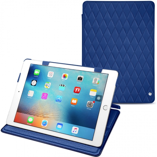 Funda de piel Apple iPad 9.7' (2017)Bleu océan - Couture ( Nappa - Pantone #15458a) 