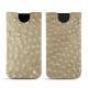 Apple iPhone Xr leather pouch - Autruche desert