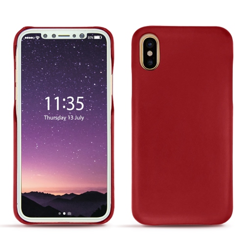 Funda de piel Apple iPhone XsRouge ( Nappa - Pantone #d50032 ) 