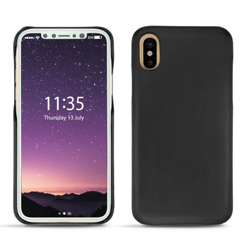 Apple iPhone X leather cover - Noir ( Nappa - Black ) 